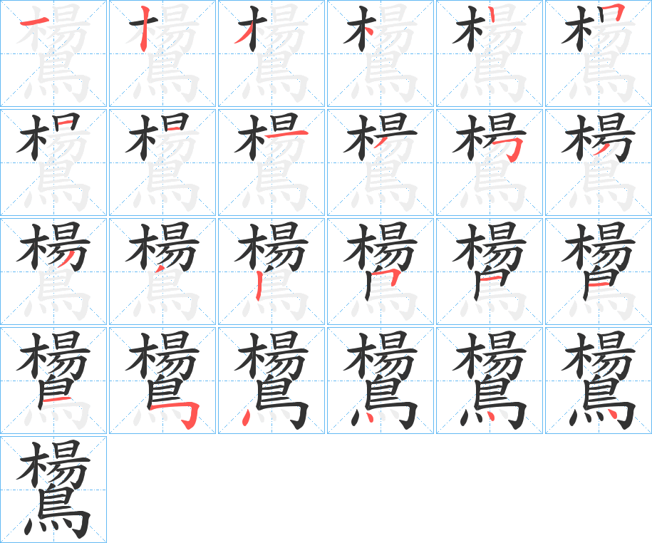 鸉的笔顺分步演示
